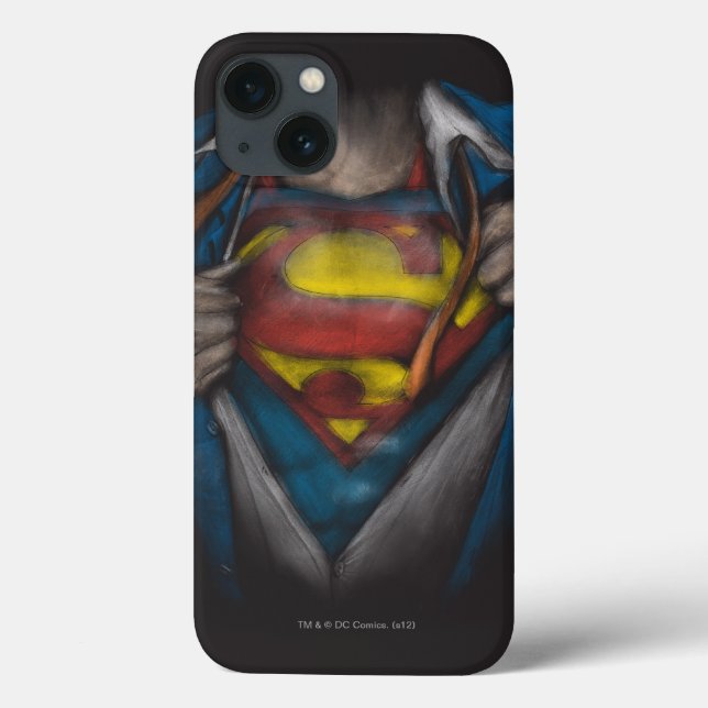 Superman | Brustkorbskizze eingefärbt Case-Mate iPhone Hülle (Rückseite)