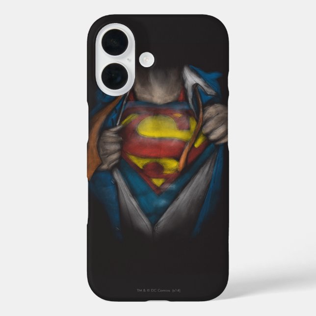 Superman | Brustkorbskizze eingefärbt Case-Mate iPhone Hülle (Rückseite)