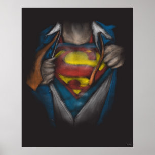 Superman   Brustkorbskizze eingefärbt Poster