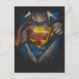Superman   Brustkorbskizze eingefärbt Postkarte