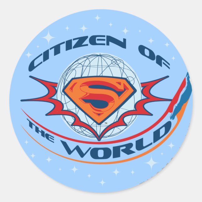 Superman Citizen of the World Runder Aufkleber (Vorderseite)