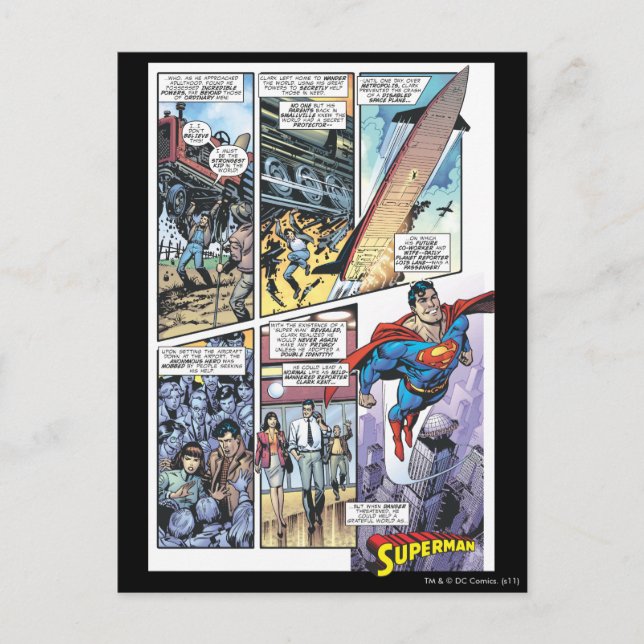 Superman Comic Panel - Clarks Herkunft 2 Postkarte (Vorderseite)