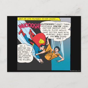 Superman Comic Panel - Lois Plunges Postkarte