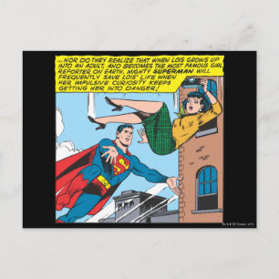 Superman Comic Panel - Rettend Lois Postkarte