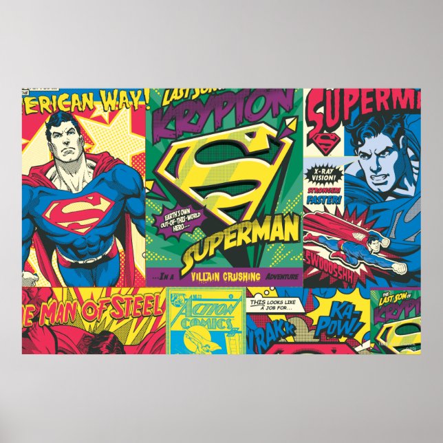 Superman Comic Panels Poster (Vorne)