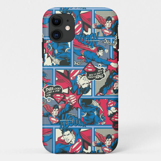Superman Comic Pattern Case-Mate iPhone Hülle (Rückseite)