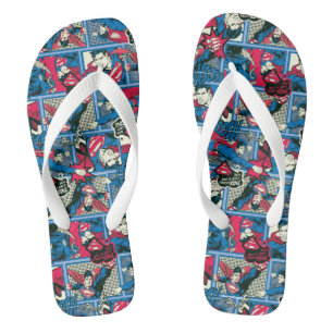 Superman Comic Pattern Flip Flops
