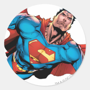 Superman Comic Style Runder Aufkleber