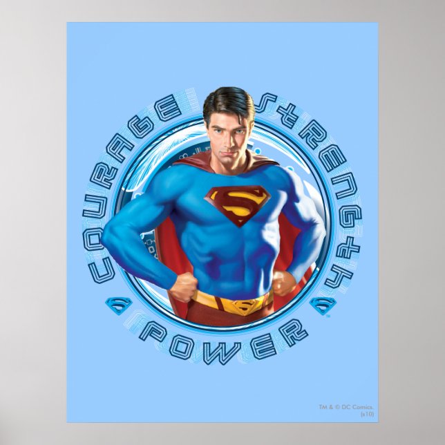 Superman Courage Strength Power Poster (Vorne)