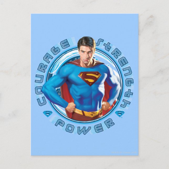 Superman Courength Strength Power Postkarte (Vorderseite)