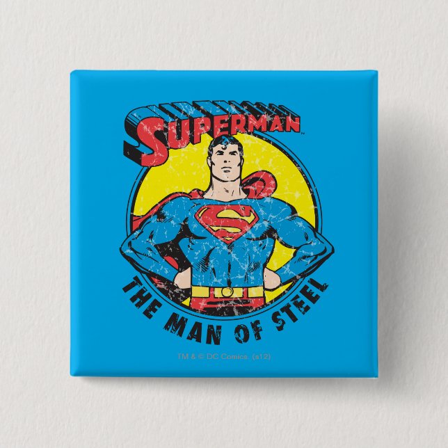 Superman Der Mann aus Stahl Button (Vorderseite)