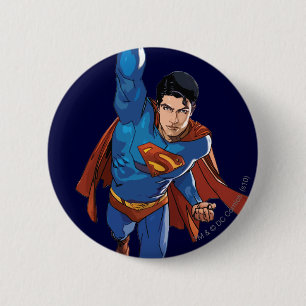 Superman, der nach vorne fliegt button