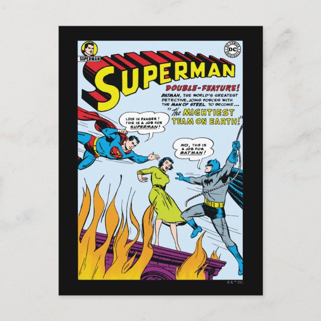 Superman (Double-Feature mit Batman) Postkarte (Vorderseite)