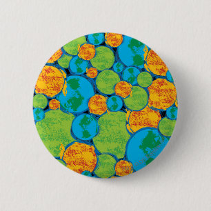 Superman Earth Collage Button
