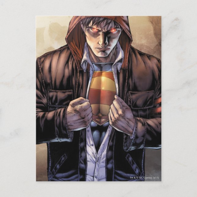 Superman Earth Cover - Farbe Postkarte (Vorderseite)
