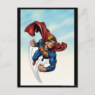 Superman fährt durch die Luft Postkarte