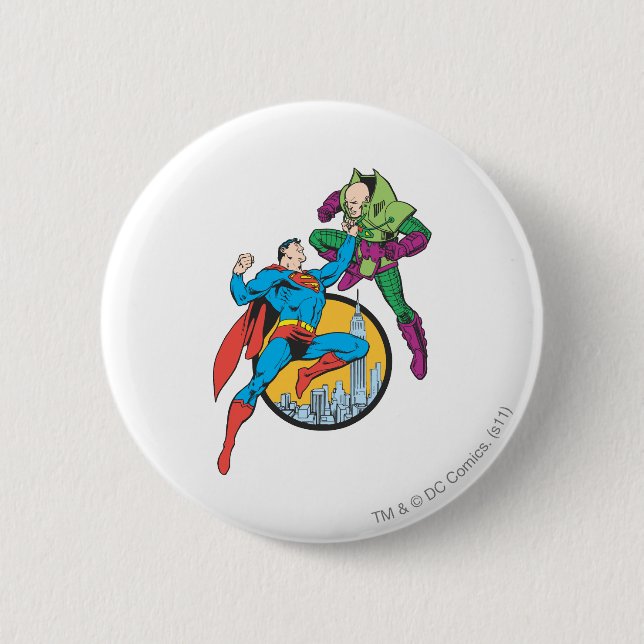 Superman Fights Lex Luthor Button (Vorderseite)