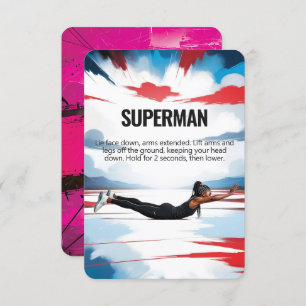 Superman-Fitness-Karte mit rosa Hintergrund Save The Date