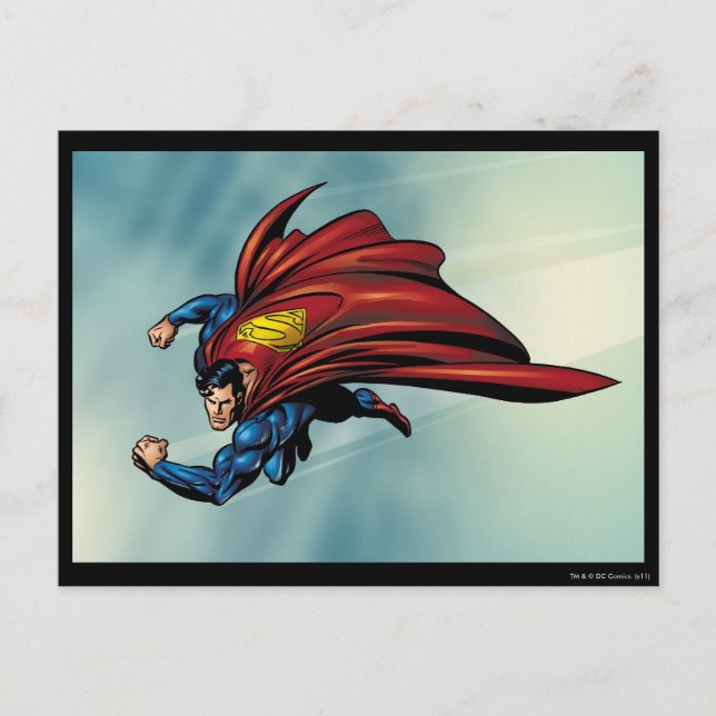 Superman fliegt mit Kap Postkarte (Vorderseite)
