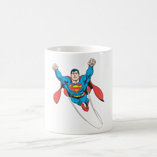 Superman Flies Forward Kaffeetasse (Mittel)