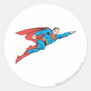 Superman Flying Right Runder Aufkleber