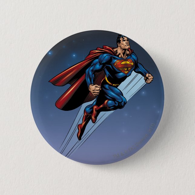 Superman gegen den Nachthimmel Button (Vorderseite)