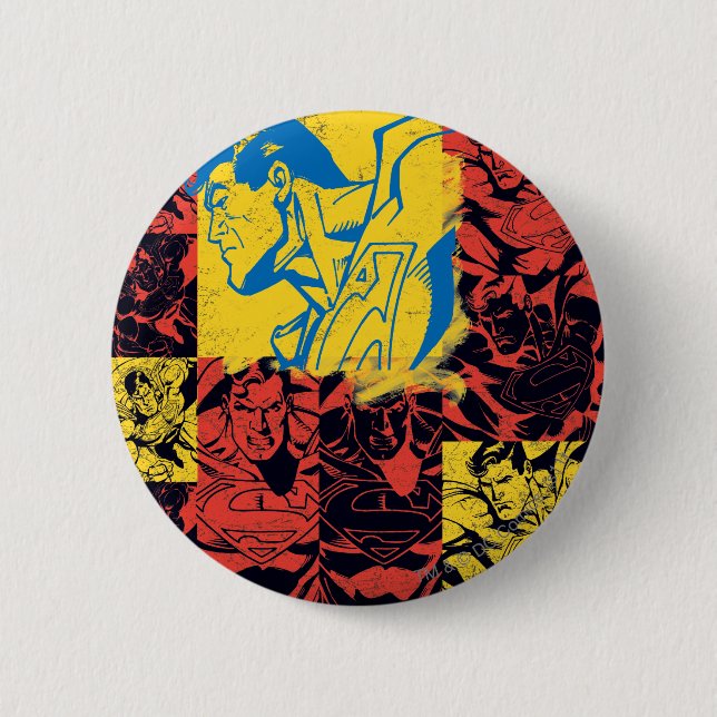 Superman Gelb und Rot Button (Vorderseite)