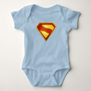 Superman Golden S Shield Brillianz Baby Strampler