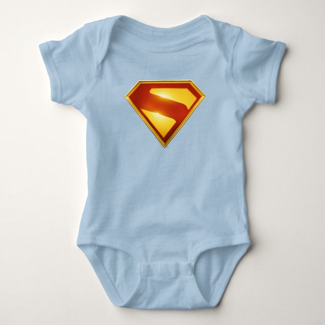 Superman Golden S Shield Brillianz Baby Strampler (Vorderseite)