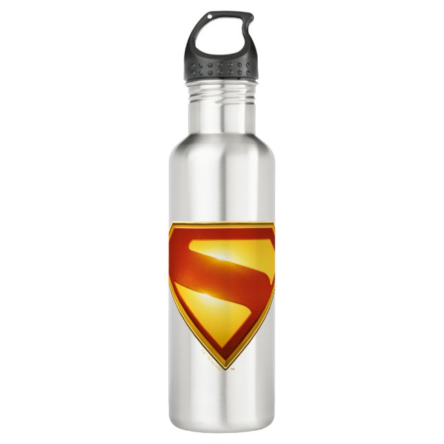 Superman Golden S Shield Brillianz Edelstahlflasche (Vorderseite)