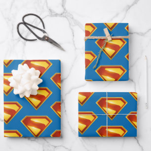 Superman Golden S Shield Brillianz Geschenkpapier Set