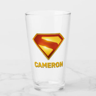 Superman Golden S Shield Brillianz Glas