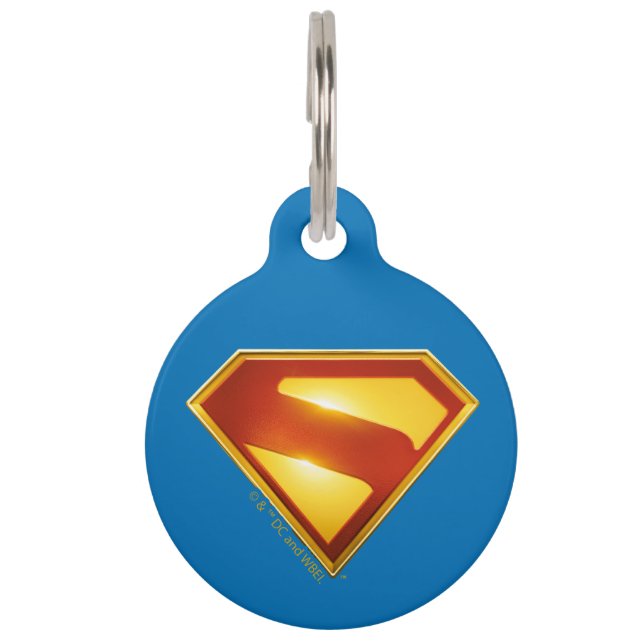 Superman Golden S Shield Brillianz Haustiermarke (Vorderseite)