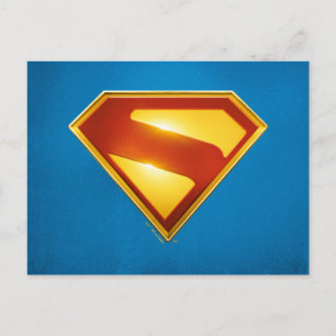 Superman Golden S Shield Brillianz Postkarte
