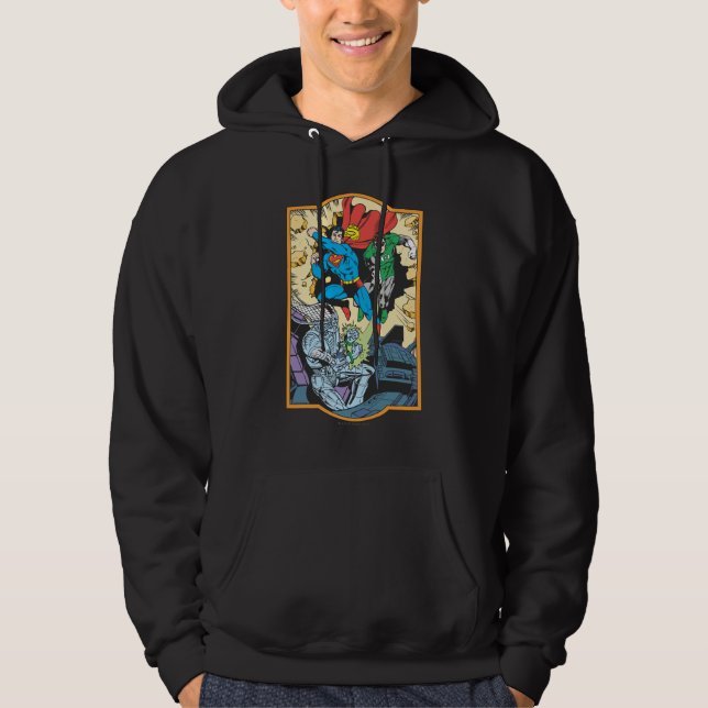 Superman & Green Lantern Fight Brainiac Hoodie (Vorderseite)