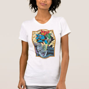 Superman & Green Lantern Fight Brainiac T-Shirt