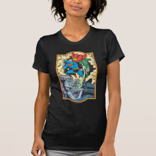 Superman & Green Lantern Fight Brainiac T-Shirt