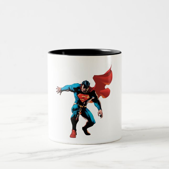 Superman in Shadow Zweifarbige Tasse (Mittel)
