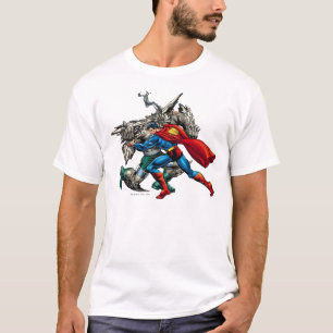 Superman kämpft Feind T-Shirt