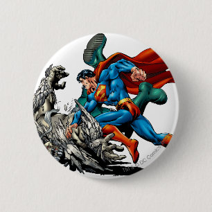 Superman kämpft Monster Button