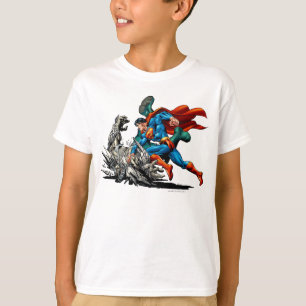 Superman kämpft Monster T-Shirt
