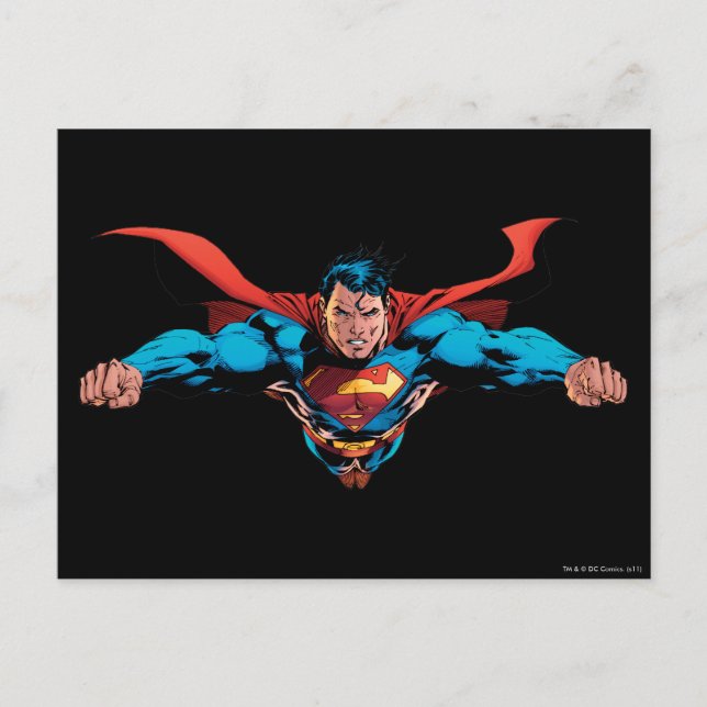 Superman-Kap-Fliegen Postkarte (Vorderseite)