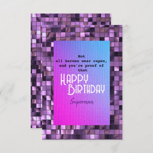 Superman Karte (Vorne/Hinten)