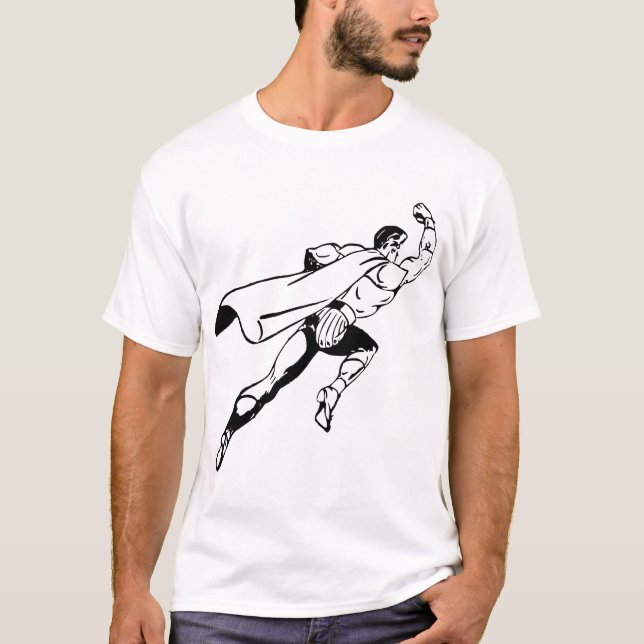 Superman – Klassisch Schwarz & Weiß T-Shirt (Vorderseite)