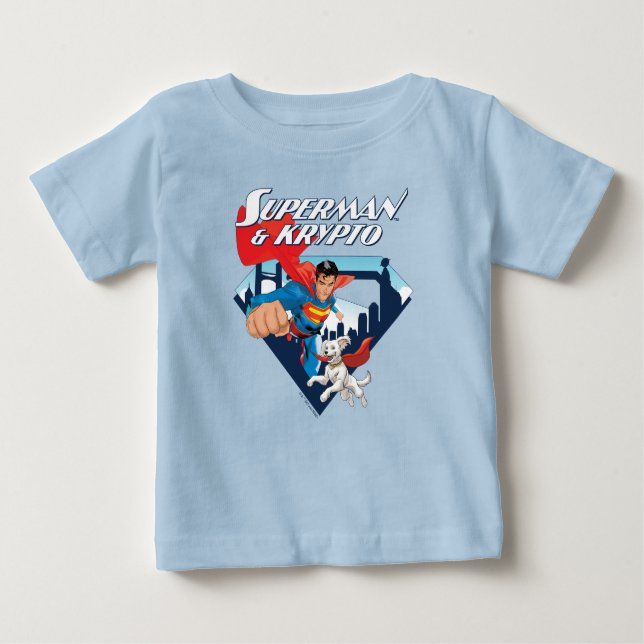 Superman & Krypto Soar Baby T-shirt (Vorderseite)