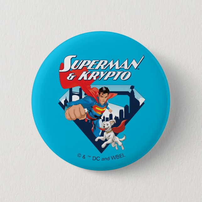 Superman & Krypto Soar Button (Vorderseite)