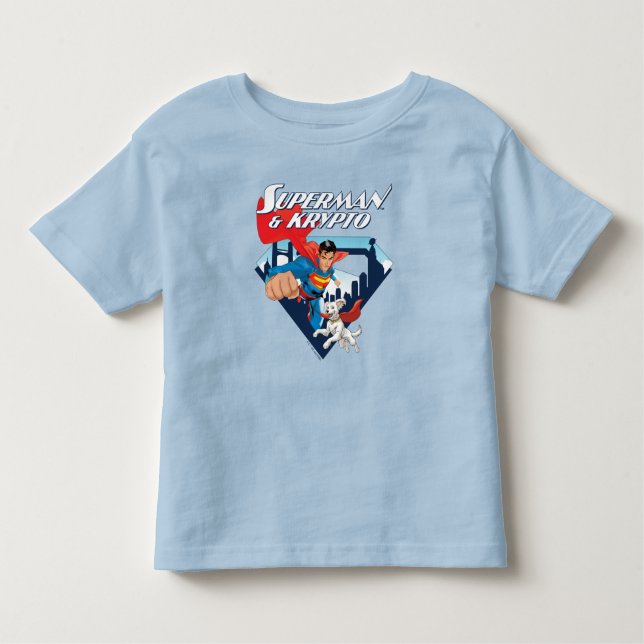 Superman & Krypto Soar Kleinkind T-shirt (Vorderseite)