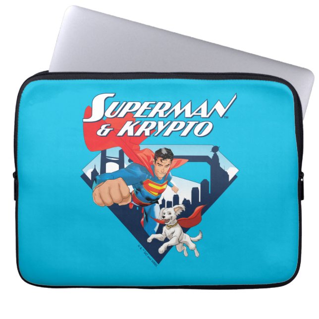 Superman & Krypto Soar Laptopschutzhülle (Vorderseite)