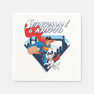 Superman & Krypto Soar Serviette