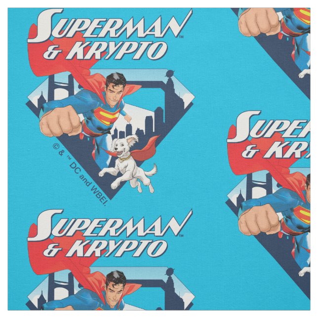 Superman & Krypto Soar Stoff (Muster)